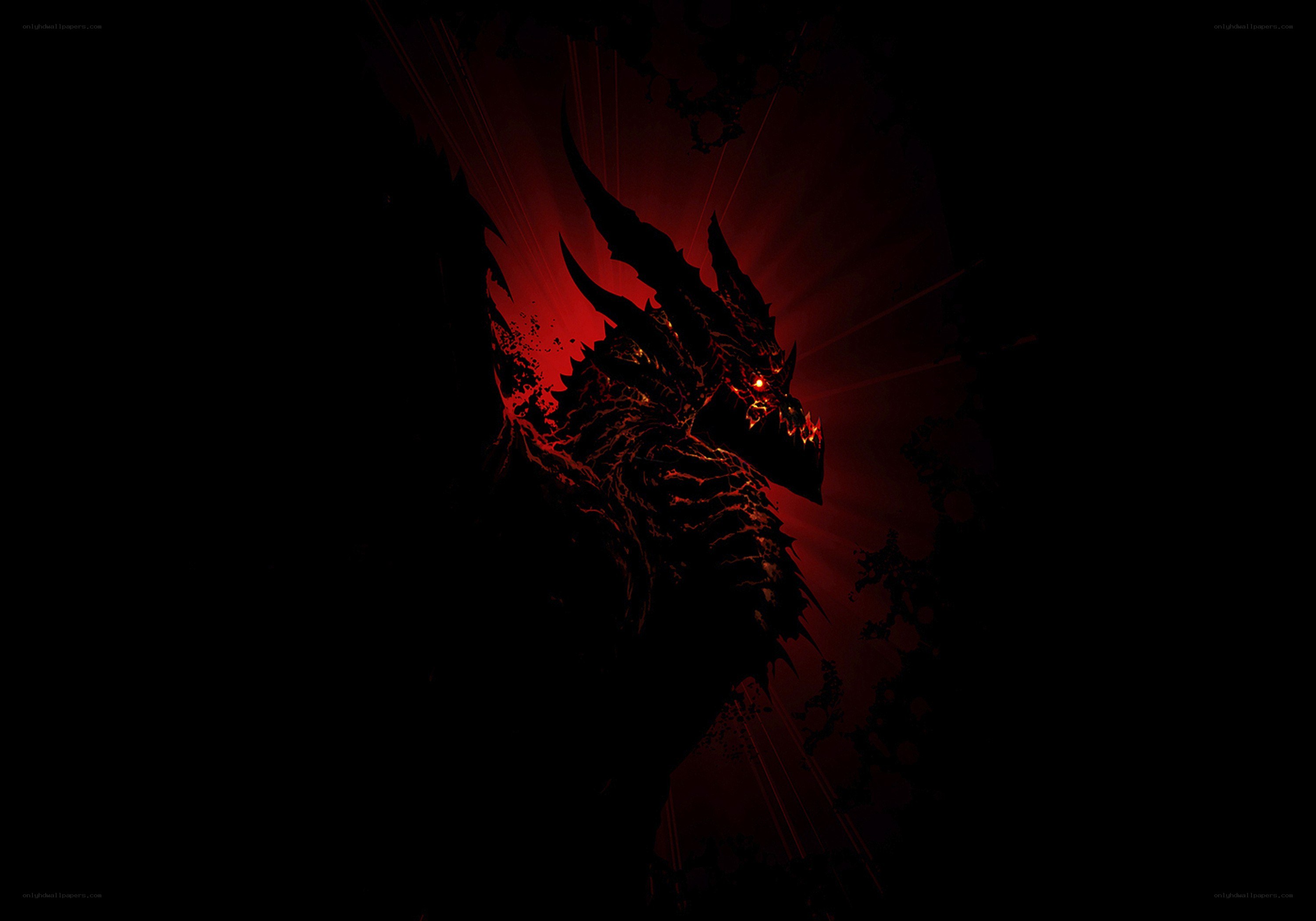 dark dragon with glowing eyes