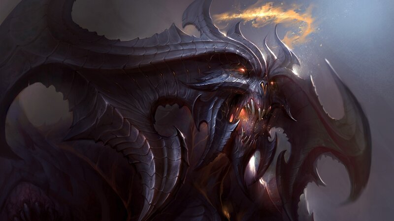 Dark Dragon with Glowing Eyes — Black, Dramatic