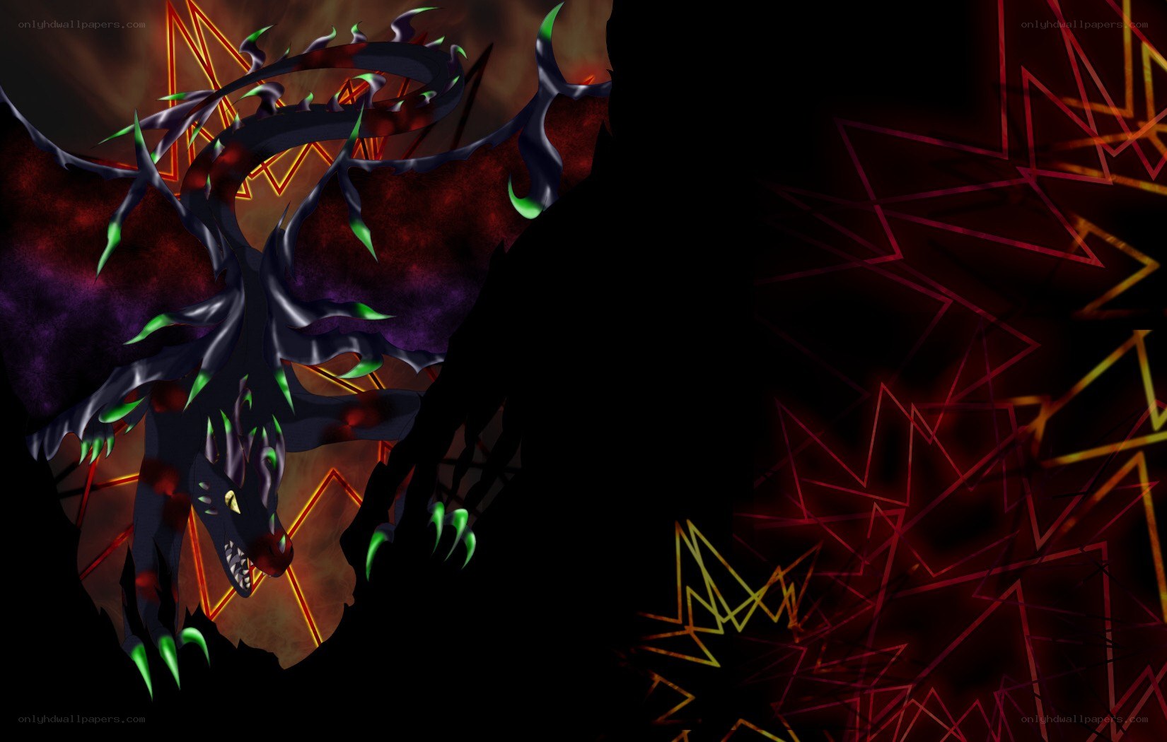 dark dragon with glowing spikes