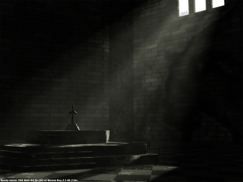 Dark dungeon with sword