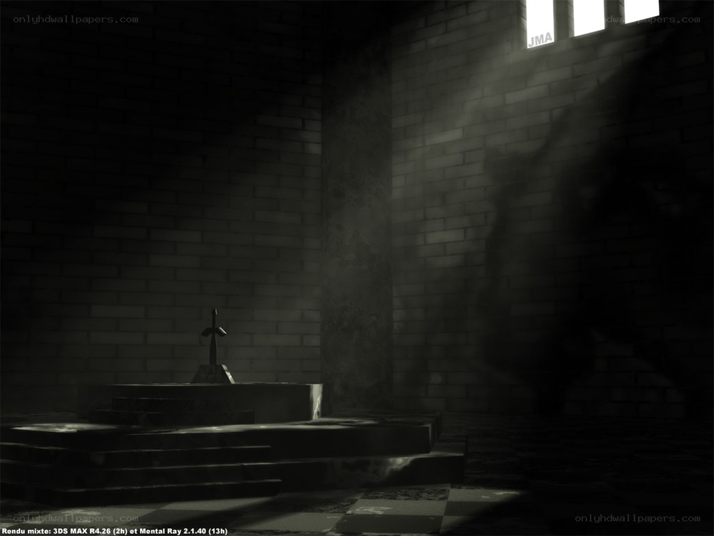 Dark dungeon with sword