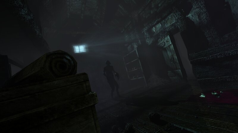 dark dungeon with zombie