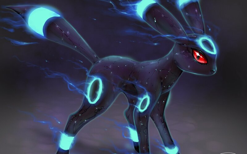 Dark Eevee with Glowing Circuits