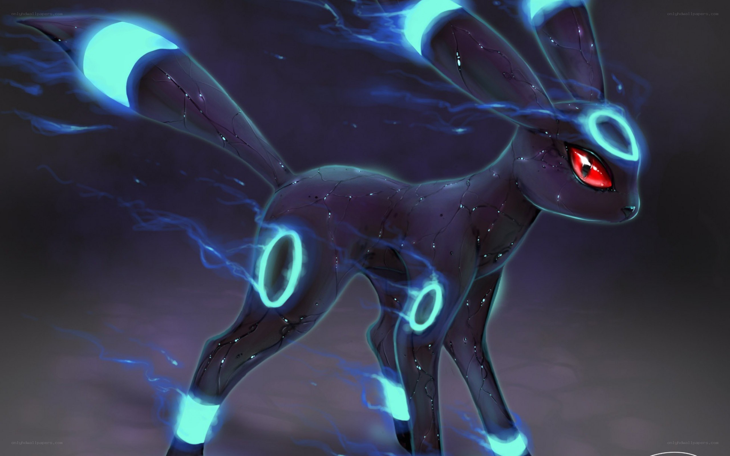 Dark Eevee with glowing energy