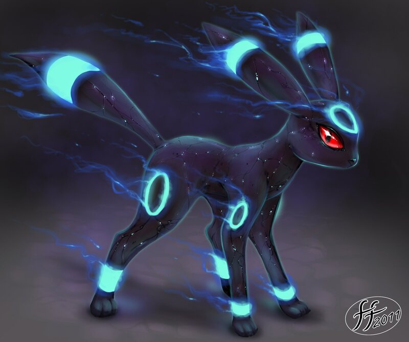 Dark Eevee with Glowing Rings — Black