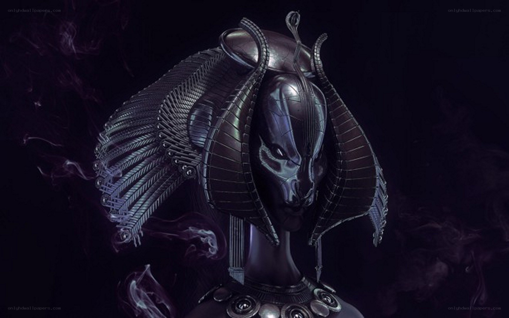 dark egyptian deity bust