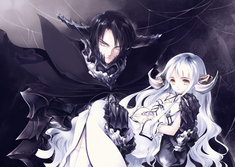 Dark Elf and White-haired Girl