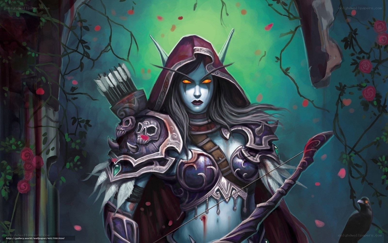Dark Elf Archer in a Rose Garden
