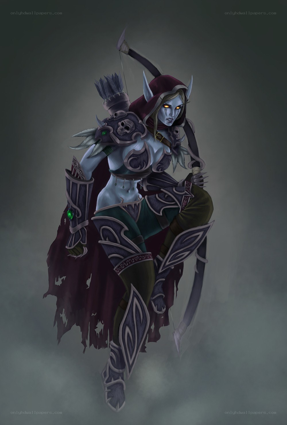Dark elf archer in armor