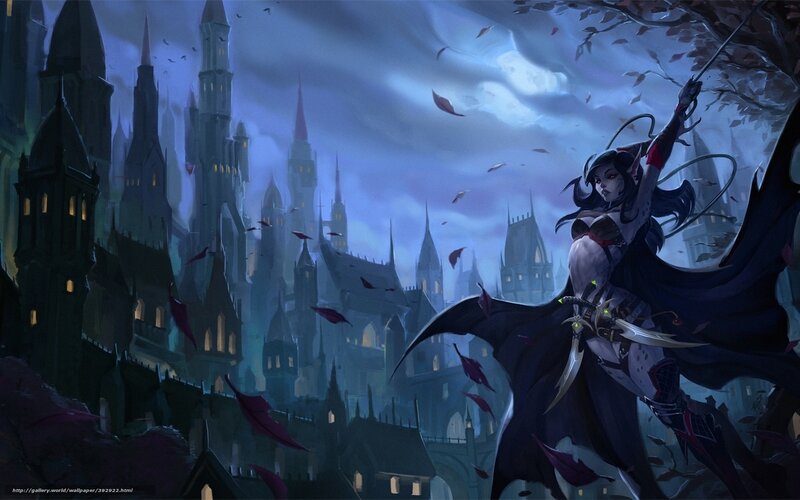 Dark elf assassin in a gothic city