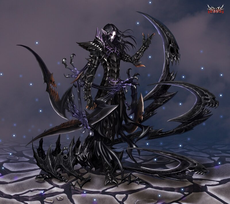 Dark Elf Warrior — Black, Dramatic, Night, Digital Art