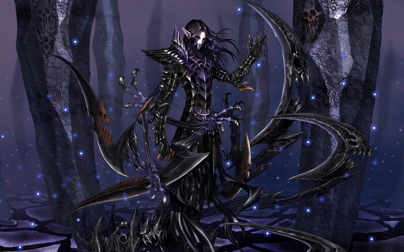 dark elf warrior in a gothic forest