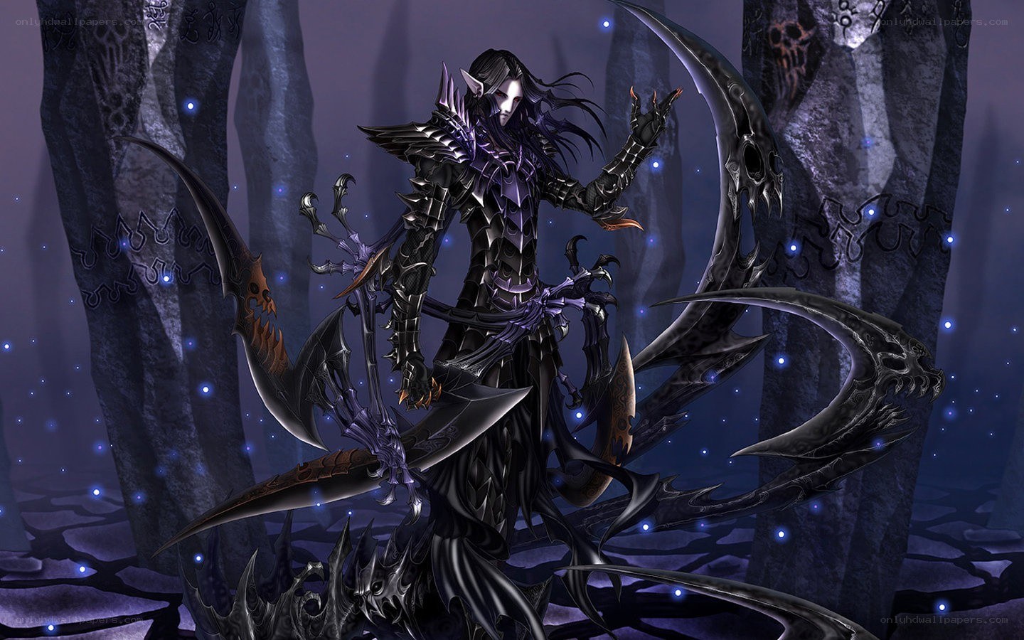 dark elf warrior in a gothic forest