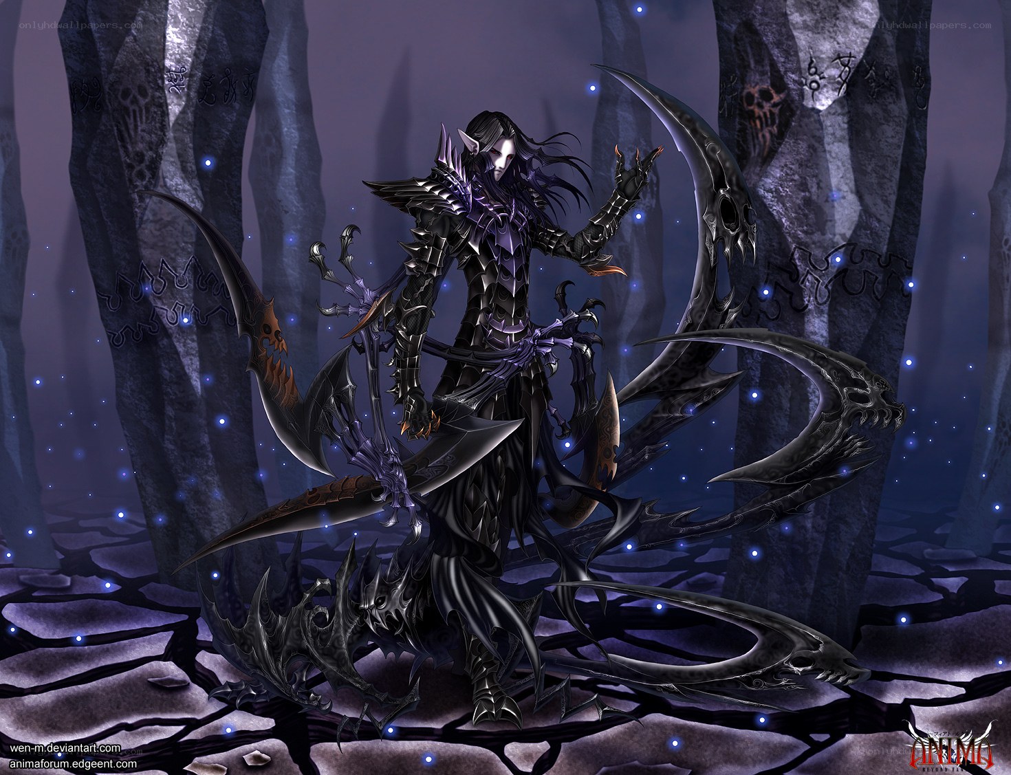 dark elf warrior in a haunted forest