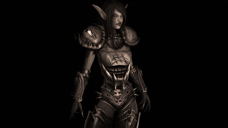 dark elf warrior in armor