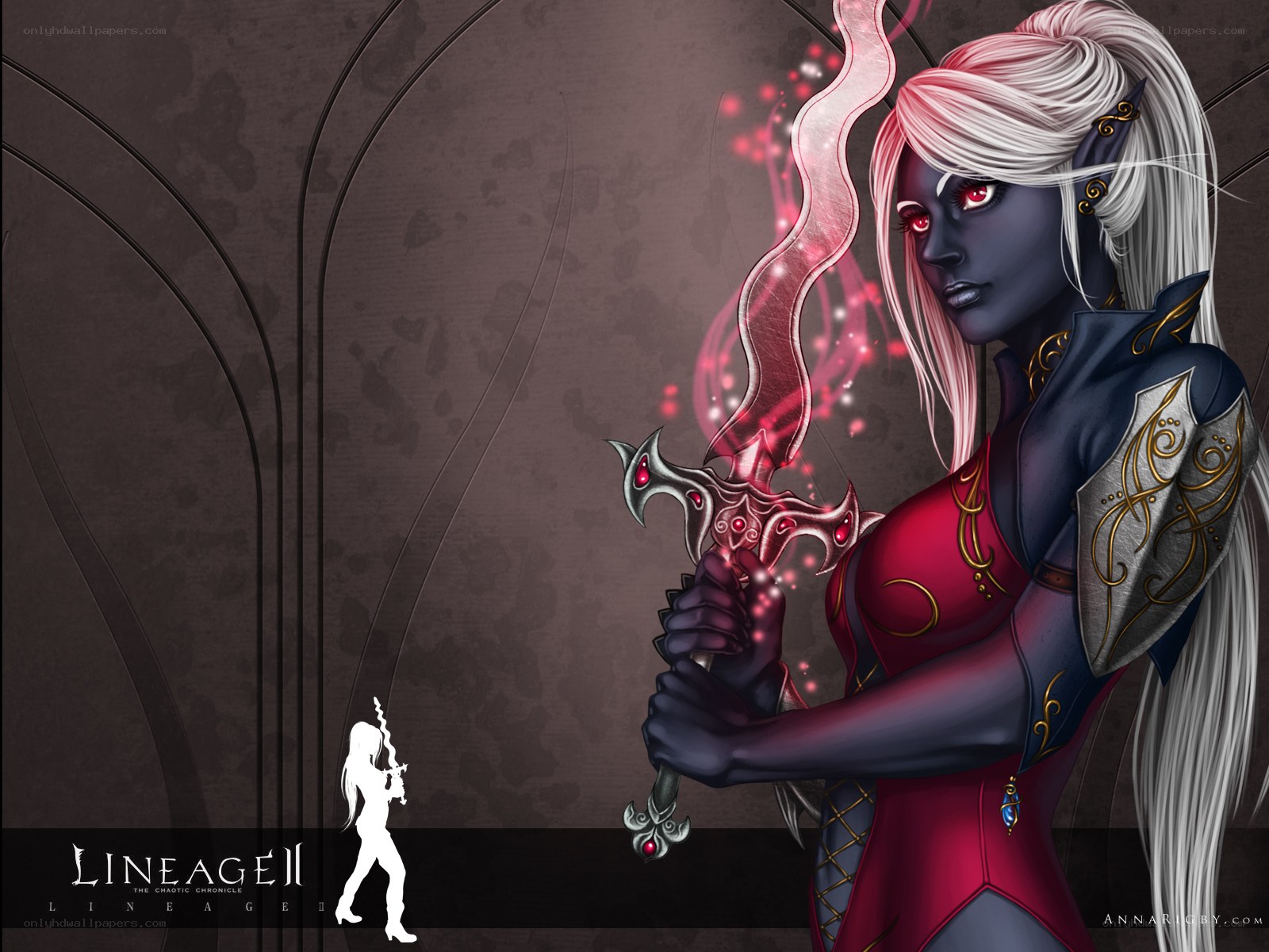 Dark elf warrior with glowing sword