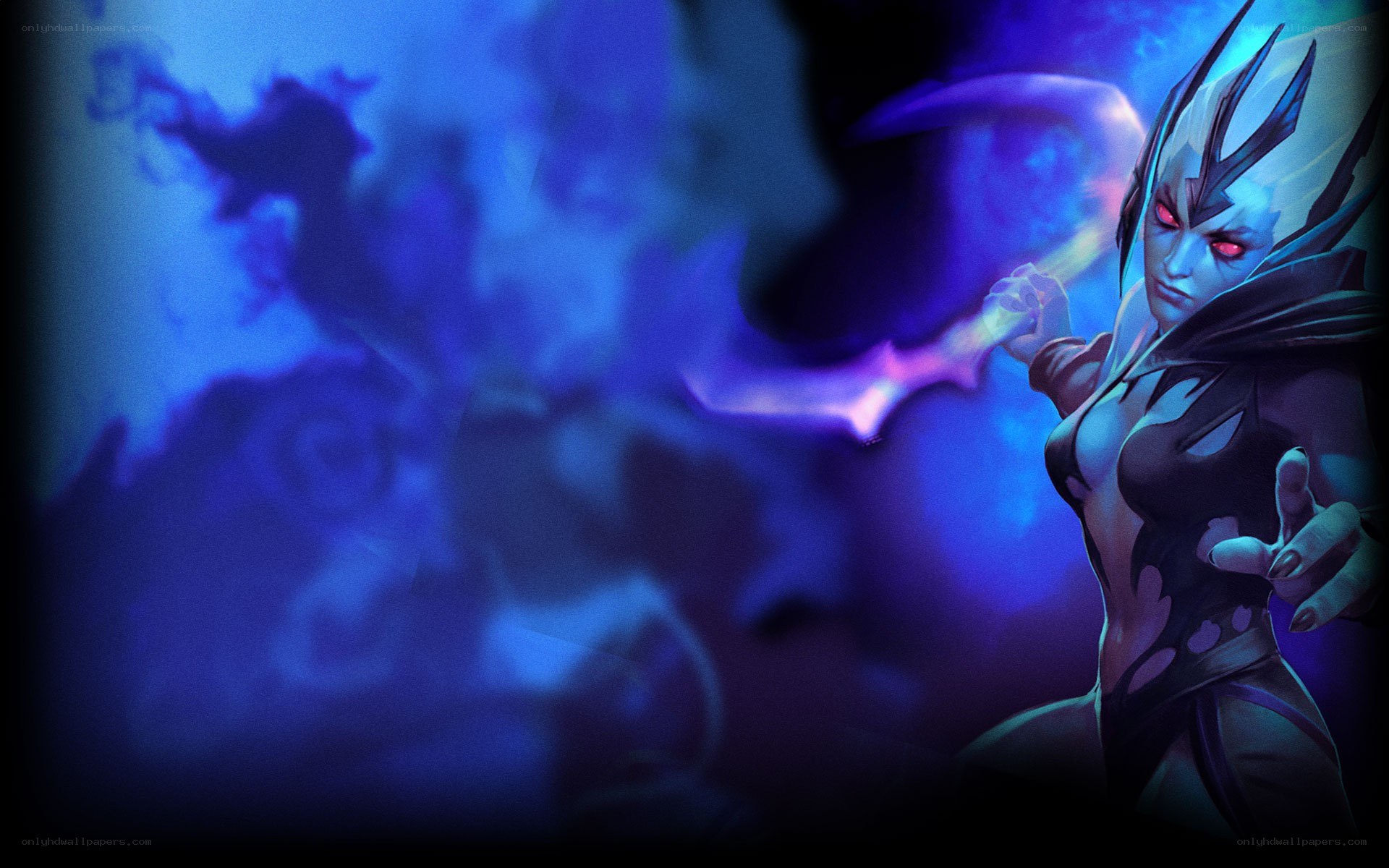 dark elf warrior with glowing weapon