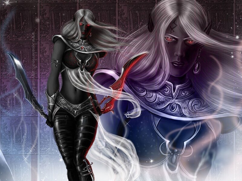 dark elf warrior with sword