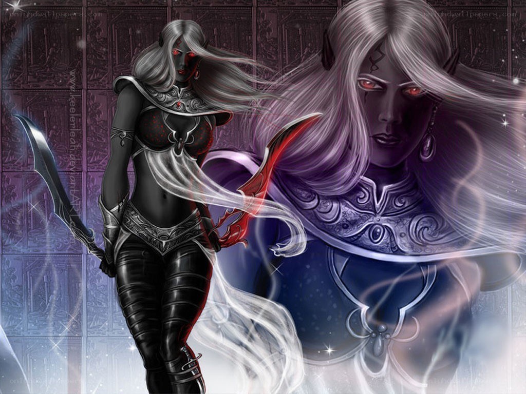 dark elf warrior with sword