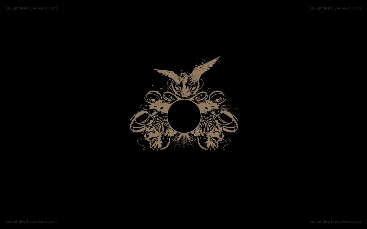 dark emblem with bird and skulls