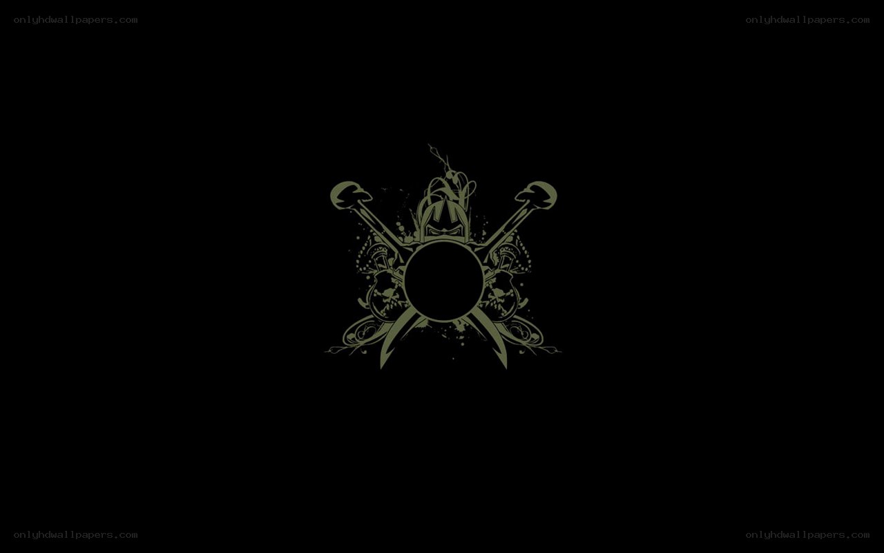 dark emblem with swords and skulls