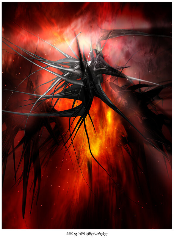 dark entity in fiery void