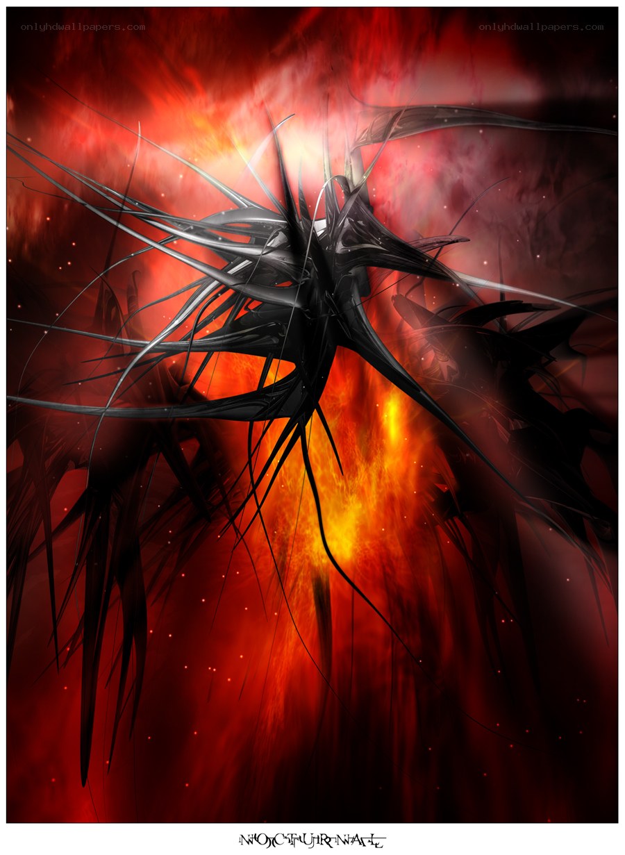 dark entity in fiery void
