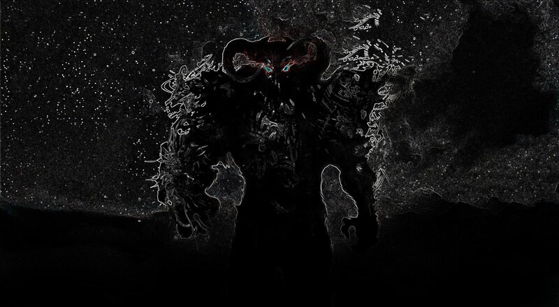 dark entity in starry void