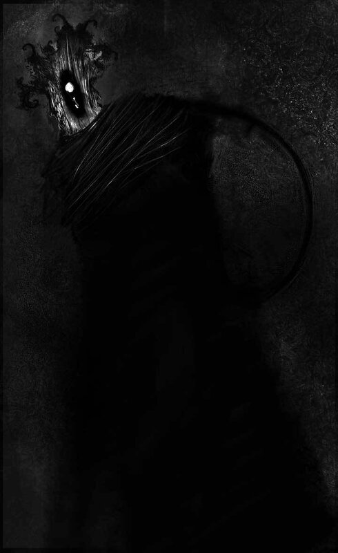 dark entity with glowing eye