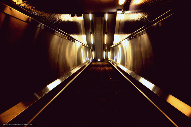 Dark escalator tunnel