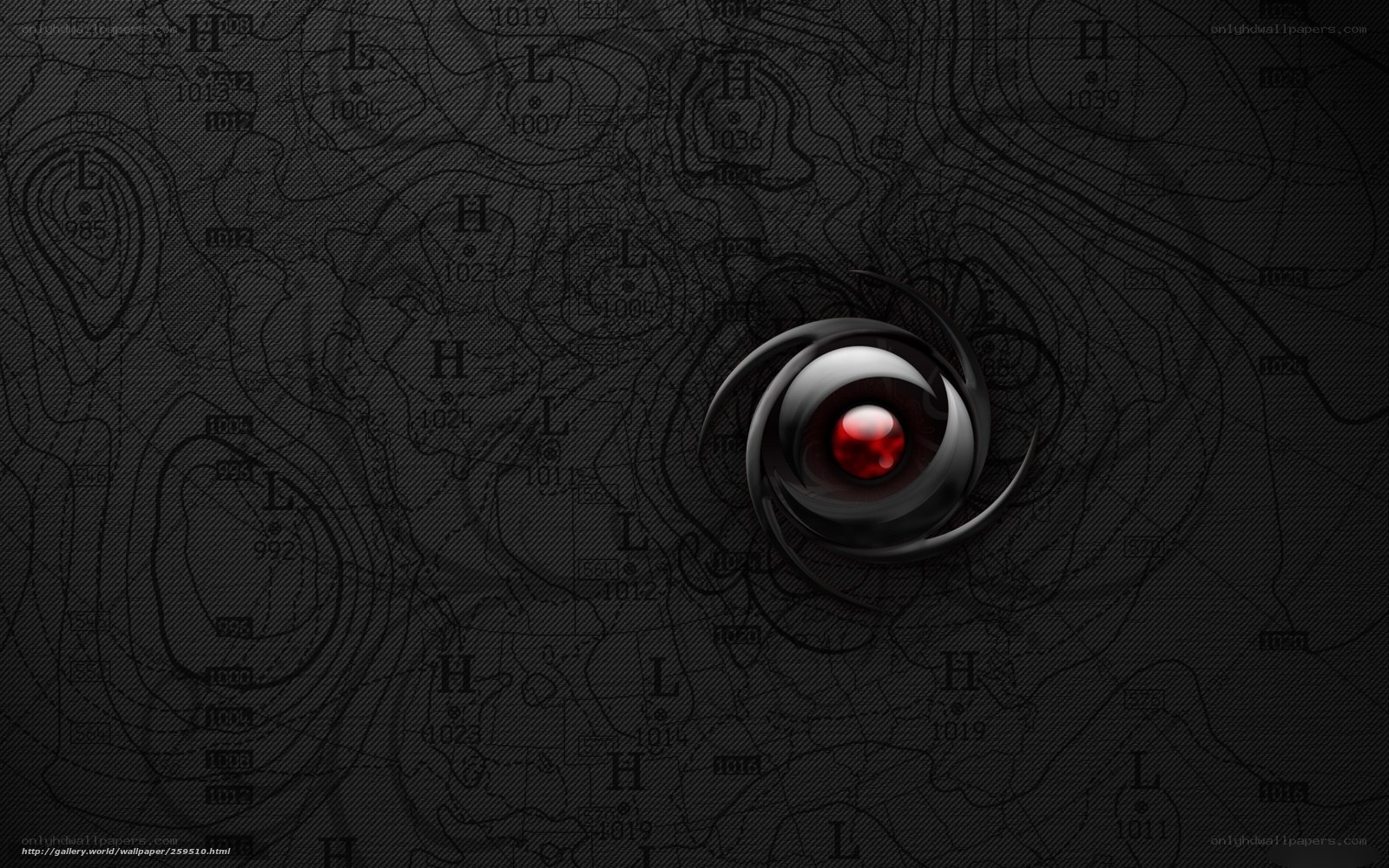 dark eye on map background