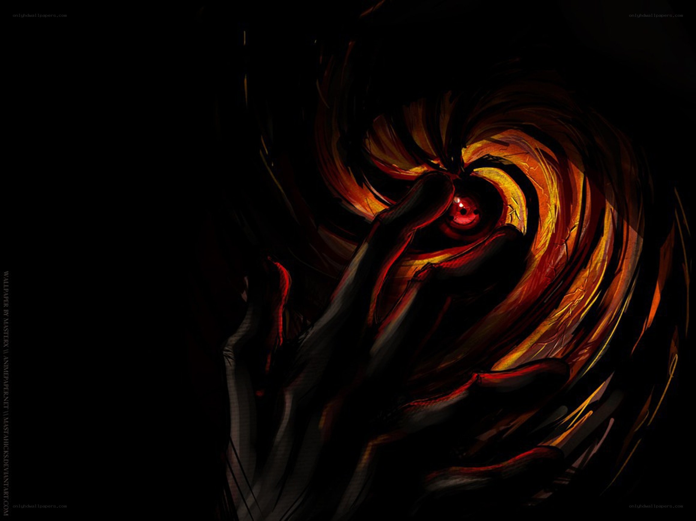 dark eye with swirling energy
