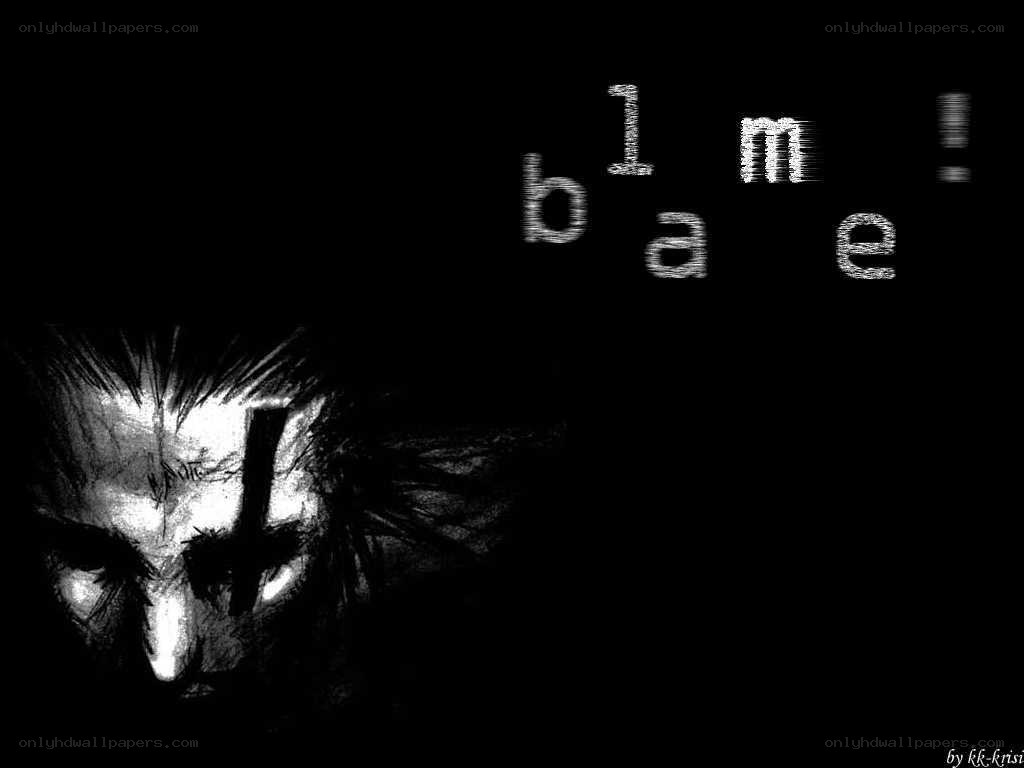dark face with blame text