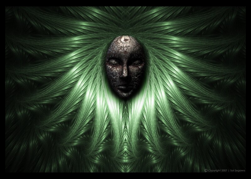 Dark Face with Green Hair