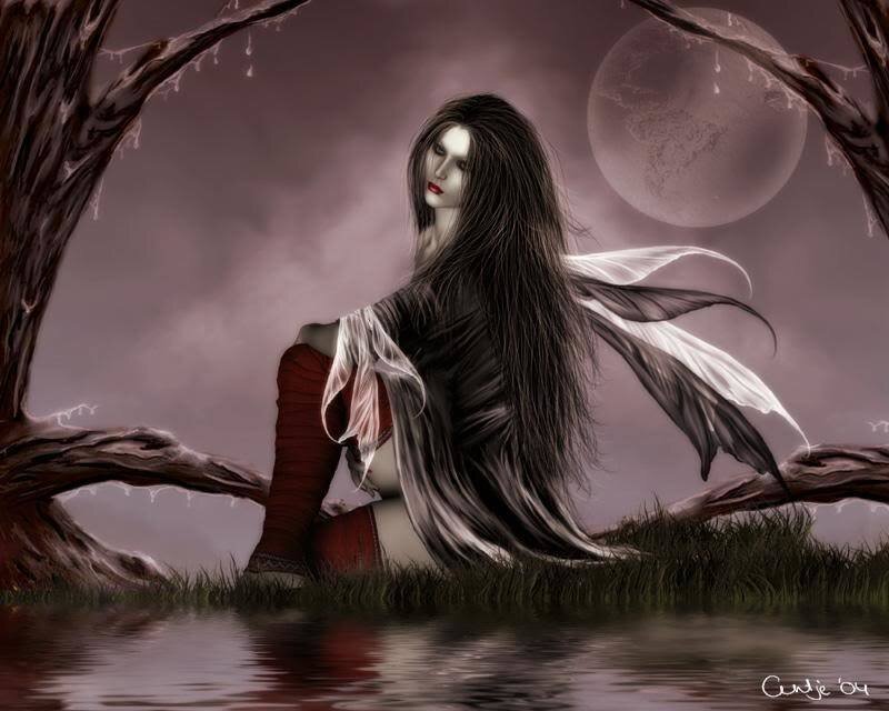 dark fairy by the moon