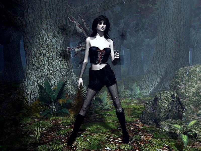 dark fairy in forest