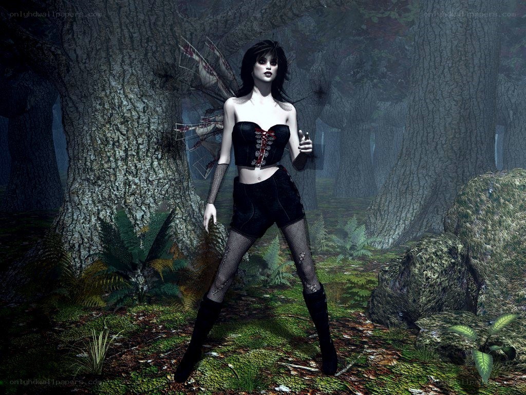 dark fairy in forest