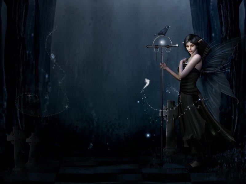 Dark Fairy in Graveyard