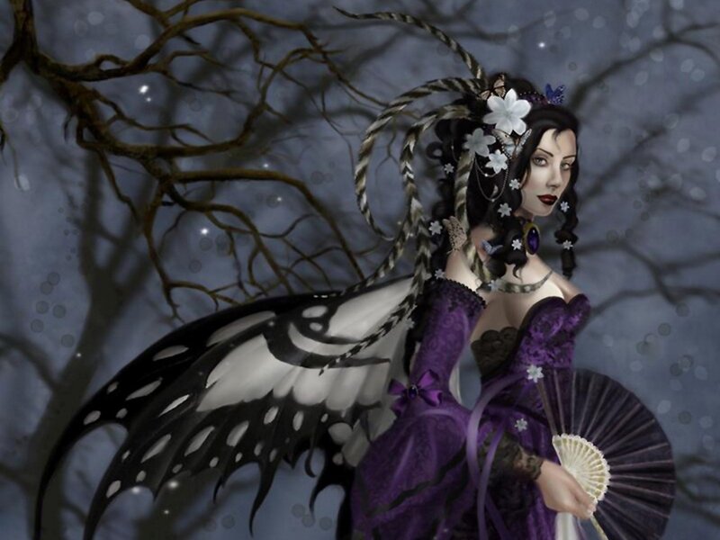 Dark fairy in purple gown
