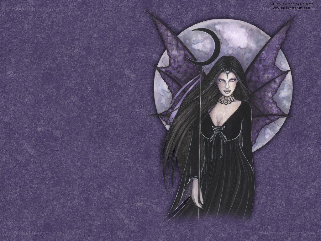 dark fairy with crescent moon