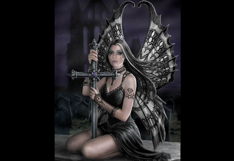 dark fairy with cross