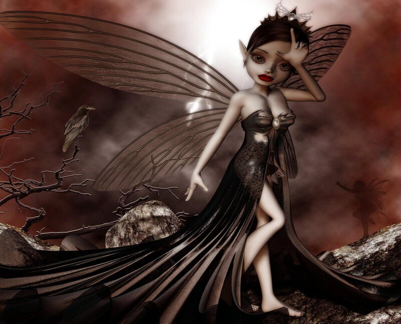 Dark Fairy with Crow — Brown