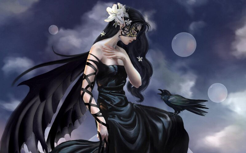 Dark fairy with crow