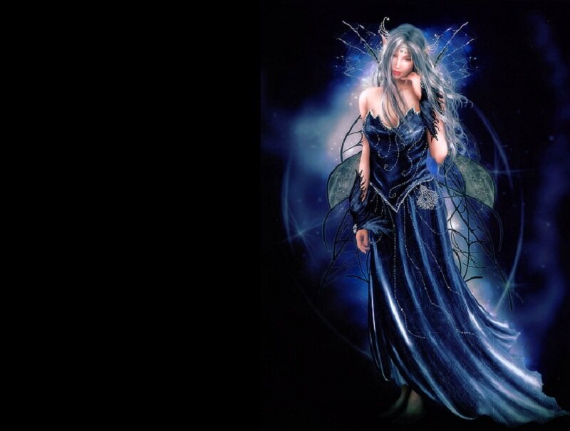 dark fairy with glowing wings