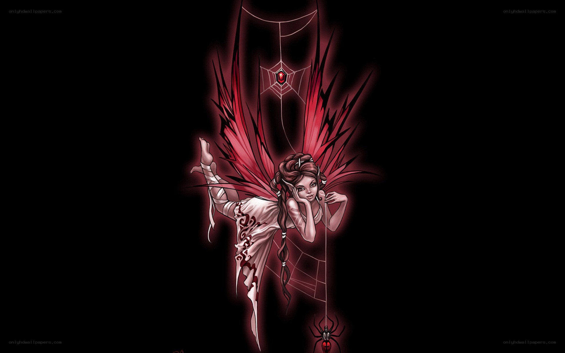 dark fairy with red wings