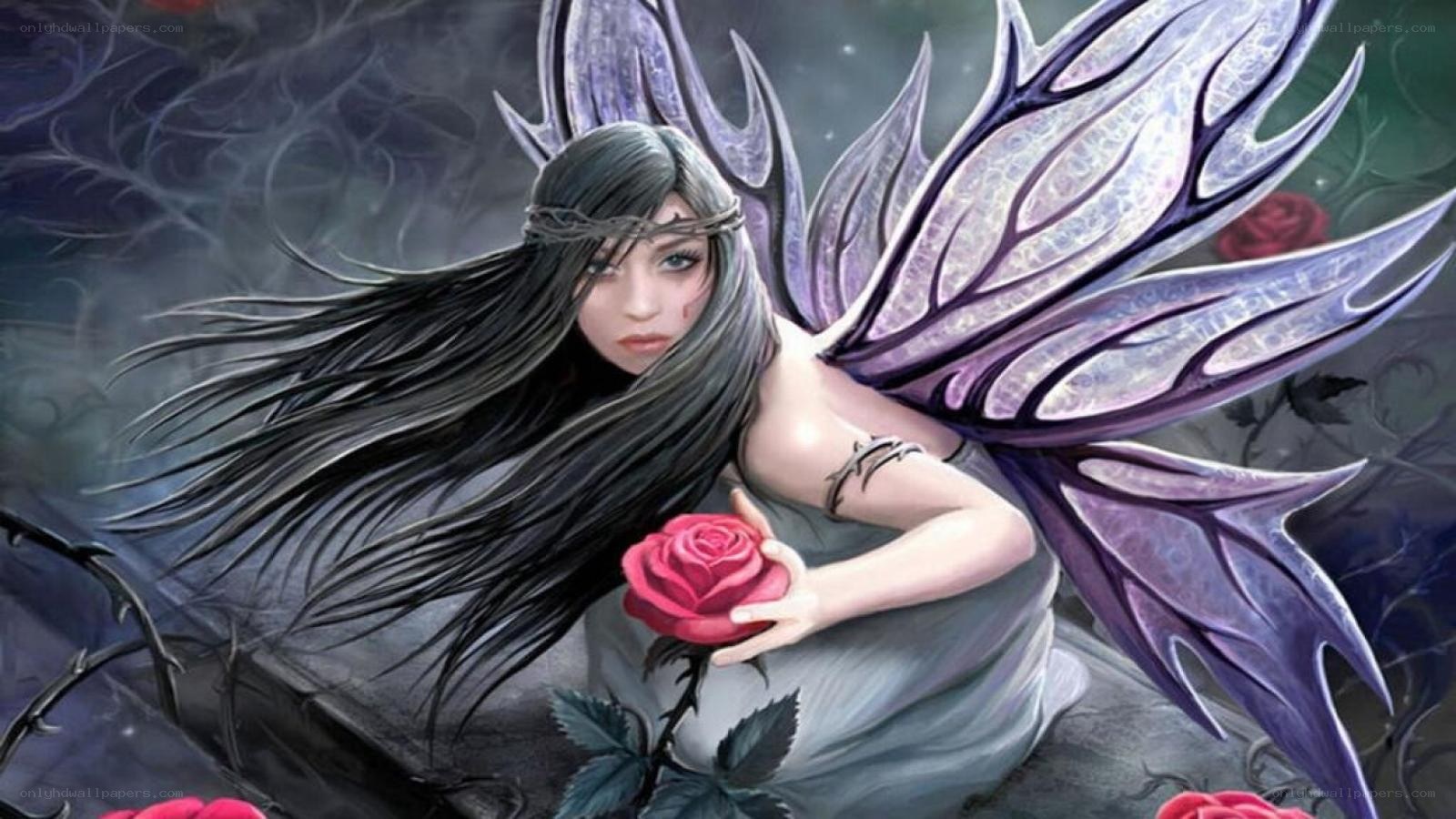 dark fairy with rose