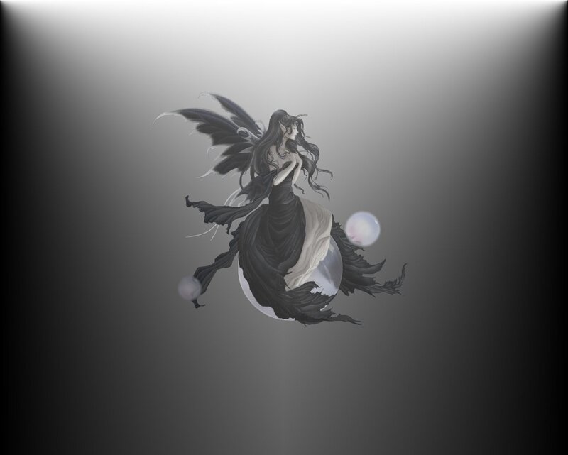 Dark Fairy with Wings — Black, Dramatic