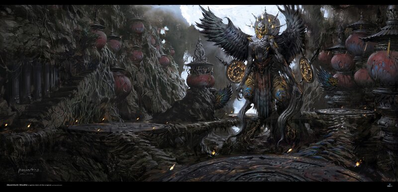 Dark fantasy angel warrior