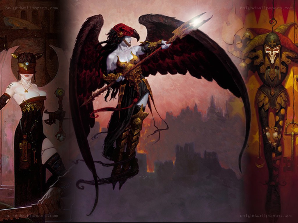 Dark fantasy angel warriors