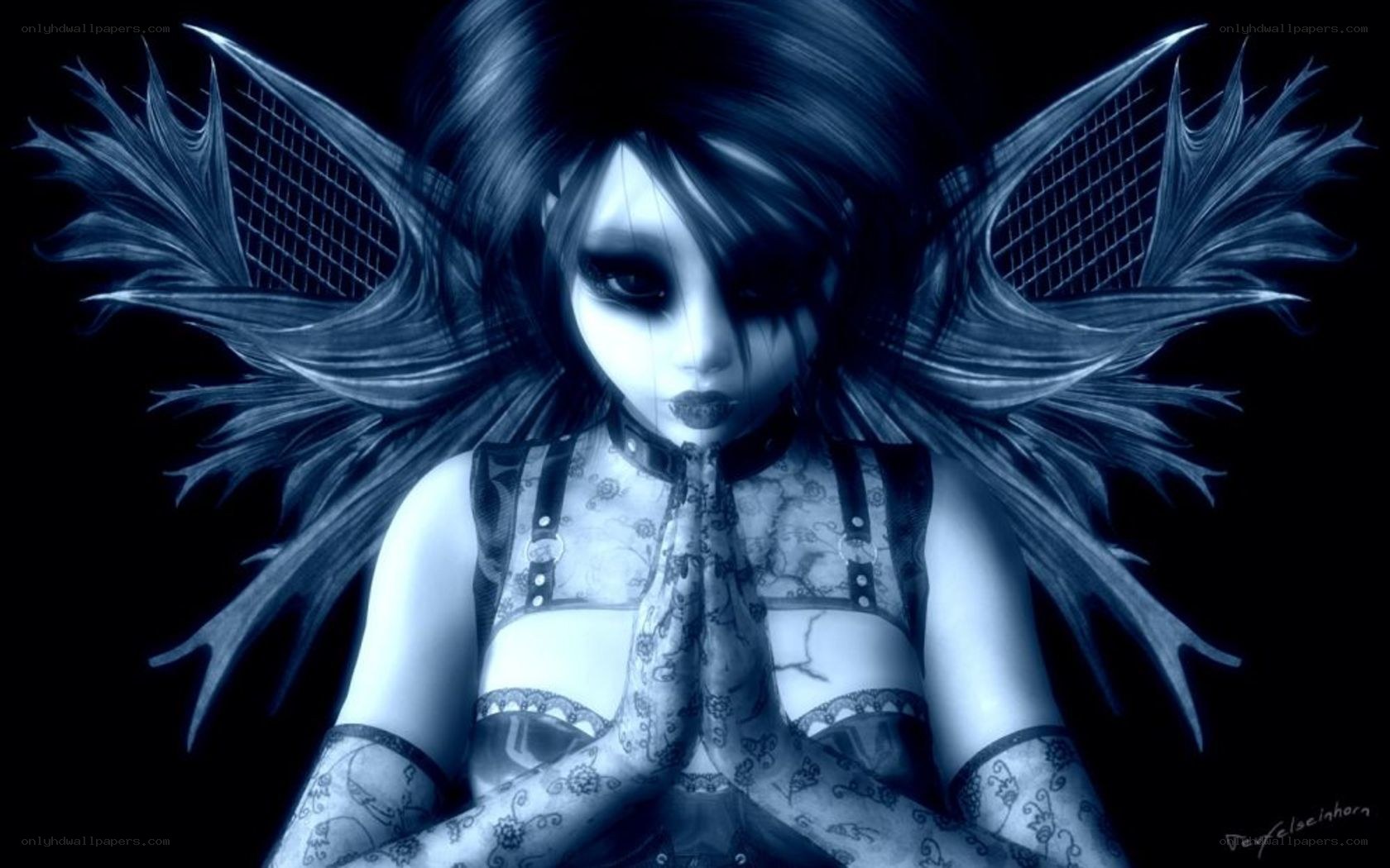 dark fantasy angel with wings